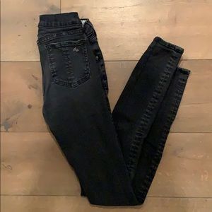 high rise ripped jeans